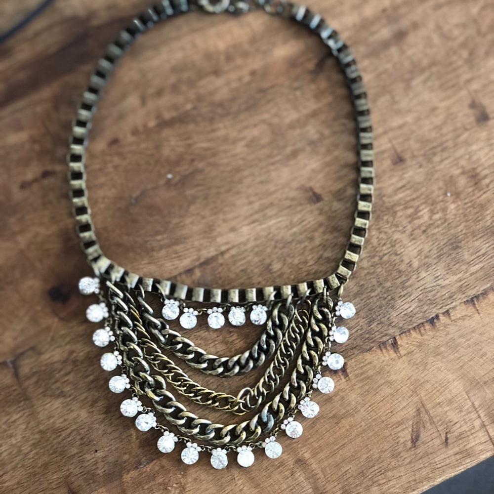 Antique Multi Chain Statement Necklace - image 3